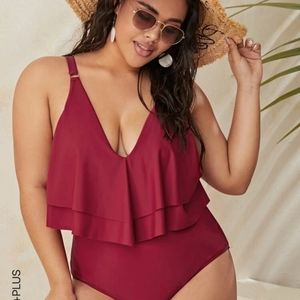 Ruffle top swimsuit